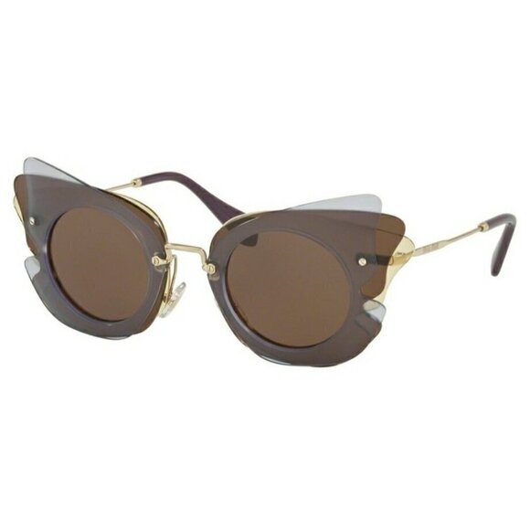 Miu Miu Accessories - NEW AUTH MIU MIU CAT EYE LILAC YELLOW BROWN LENCES SUNGLASSES 0MU 02SS ITALY